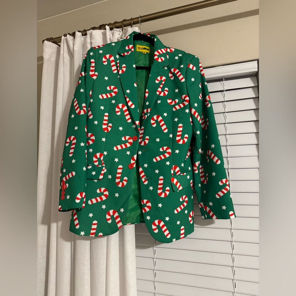 Candy Cane Christmas Suit Sport Coat - Ugly Sweater?